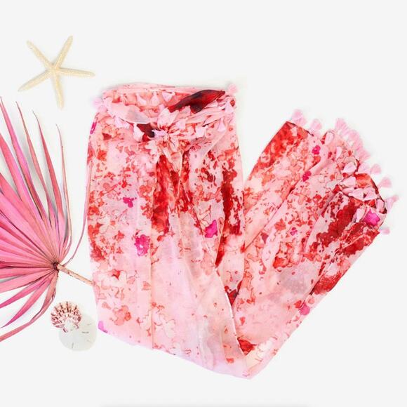 Peter Som Sarong Dream Floral in Rose Quartz Swim Beach Coverup Womens One Size - Picture 2 of 9